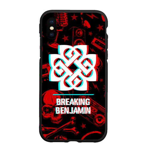 Чехол для iPhone XS Max матовый Breaking Benjamin rock glitch