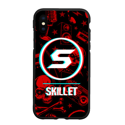 Чехол для iPhone XS Max матовый Skillet rock glitch