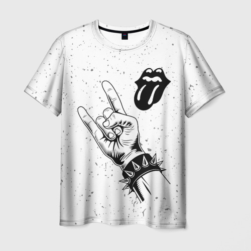 Мужская футболка с принтом Rolling Stones и рок символ, вид спереди №1