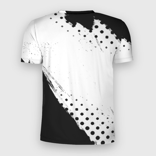 Мужская футболка 3D Slim с принтом Deftones и рок символ на светлом фоне, вид сзади #1
