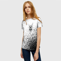 Женская футболка 3D Crystal Castles и рок символ на светлом фоне - фото 2
