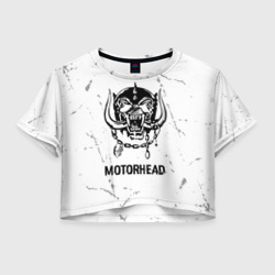 Женская футболка Crop-top 3D Motorhead glitch на светлом фоне