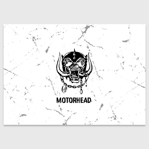 Поздравительная открытка Motorhead glitch на светлом фоне, цвет белый