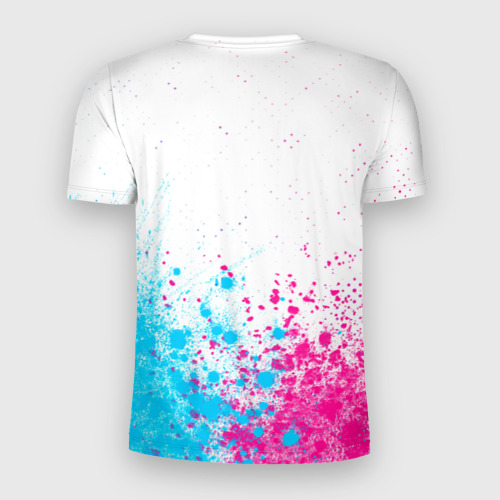 Мужская футболка 3D Slim Red Hot Chili Peppers neon gradient style: символ сверху, цвет 3D печать - фото 2