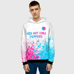 Мужская толстовка 3D Red Hot Chili Peppers neon gradient style: символ сверху - фото 2