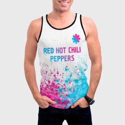 Мужская майка 3D Red Hot Chili Peppers neon gradient style: символ сверху - фото 2