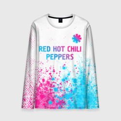 Мужской лонгслив 3D Red Hot Chili Peppers neon gradient style: символ сверху