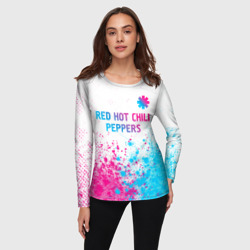 Женский лонгслив 3D Red Hot Chili Peppers neon gradient style: символ сверху - фото 2