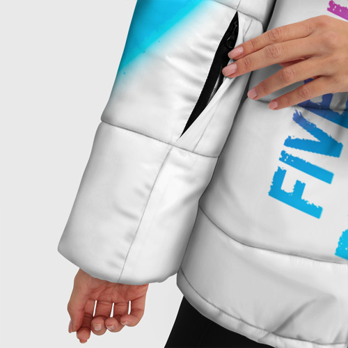 Женская зимняя куртка 3D с принтом Five Finger Death Punch neon gradient style: надпись, символ, фото #4