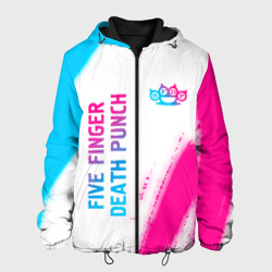 Мужская куртка 3D Five Finger Death Punch neon gradient style: надпись, символ