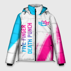 Мужская зимняя куртка 3D Five Finger Death Punch neon gradient style: надпись, символ