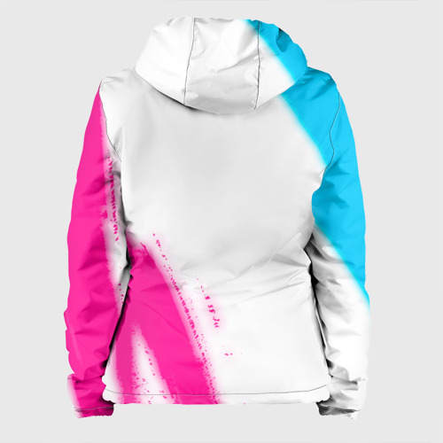 Женская куртка 3D с принтом Five Finger Death Punch neon gradient style: надпись, символ, вид сзади #1