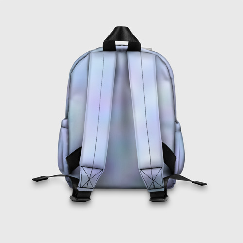 Детский рюкзак 3D с принтом Сине-сиреневая бабочка, вид сзади #2
