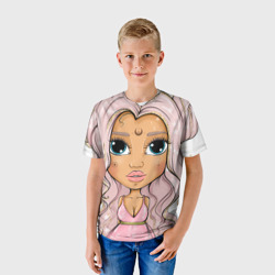 Детская футболка 3D Девушка с розовыми волосами, эзотерика - фото 2