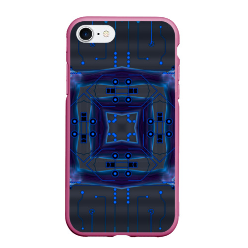 Чехол для iPhone 7/8 матовый с принтом Кубические волны, вид спереди #2