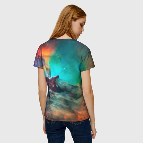 Женская футболка 3D Аморфный цветастый космос, цвет 3D печать - фото 4