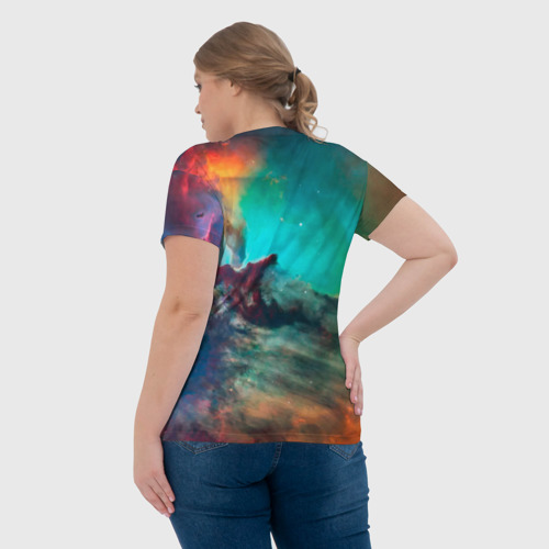 Женская футболка 3D Аморфный цветастый космос, цвет 3D печать - фото 7