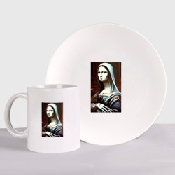 Набор: тарелка + кружка Mona Lisa from Elm Street - horror