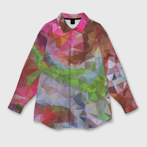 Женская рубашка oversize 3D с принтом Красочный узор, вид спереди #2
