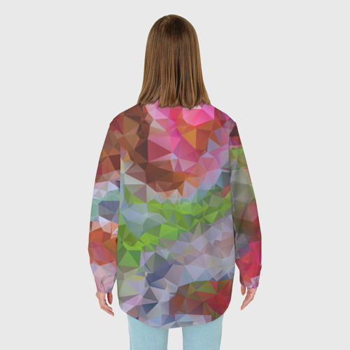 Женская рубашка oversize 3D с принтом Красочный узор, вид сзади #2