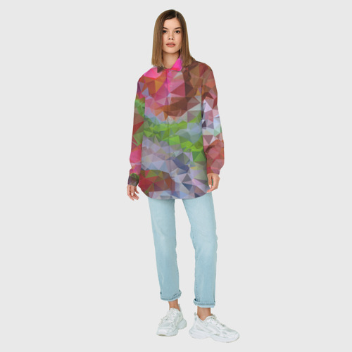 Женская рубашка oversize 3D с принтом Красочный узор, вид сбоку #3