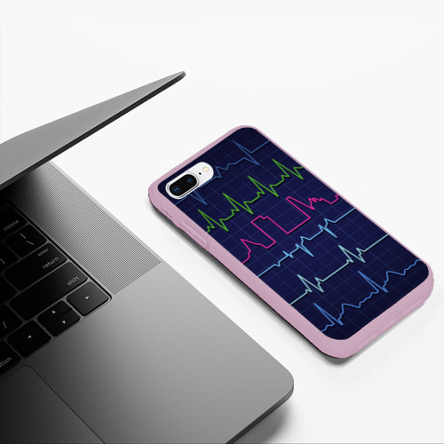 Чехол для iPhone 7Plus/8 Plus матовый Color pulse, цвет розовый - фото 5
