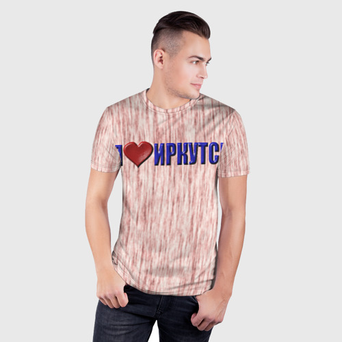 Мужская футболка 3D Slim Любовь к Иркутску, цвет 3D печать - фото 3