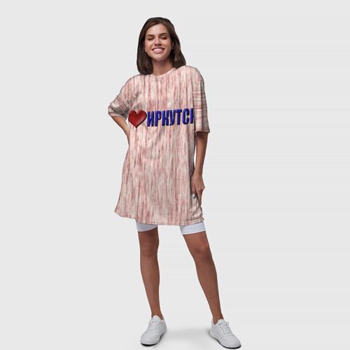 Платье-футболка 3D Любовь к Иркутску, цвет 3D печать - фото 5