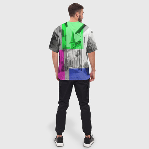 Мужская футболка oversize 3D Старый город, цвет 3D печать - фото 4