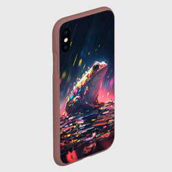 Чехол для iPhone XS Max матовый Лягушка под дождем - нейросеть - фото 2
