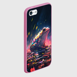 Чехол для iPhone 5/5S матовый Лягушка под дождем - нейросеть - фото 2