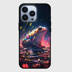 Чехол для iPhone 13 Pro Лягушка под дождем - нейросеть