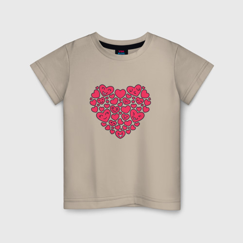 Детская футболка хлопок с принтом Сердечки в сердце, вид спереди #2