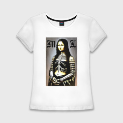 Женская футболка хлопок Slim Мона Лиза - готика - нейросеть