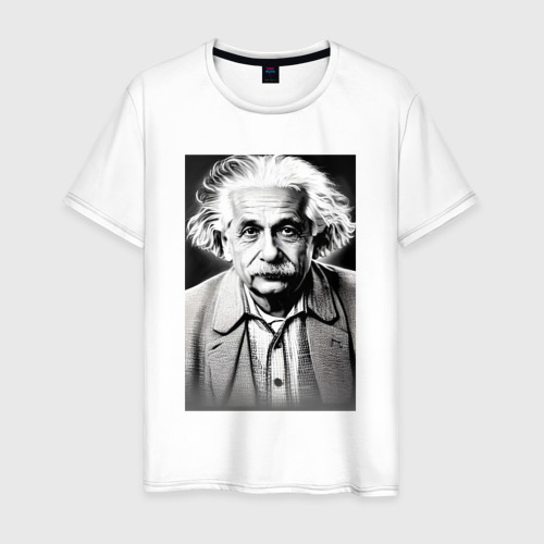 Мужская футболка хлопок Альбертик Эйнштейн, цвет белый