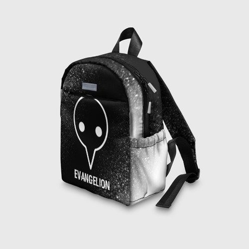 Детский рюкзак 3D с принтом Evangelion glitch на темном фоне, вид сбоку #3