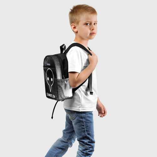 Детский рюкзак 3D с принтом Evangelion glitch на темном фоне, вид сзади #1
