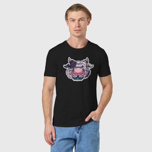 Мужская футболка хлопок Бешеный бык, цвет черный - фото 3