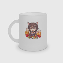 Кружка матовая стеклянная Megu nyan