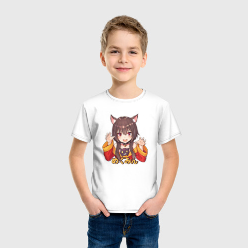 Детская футболка хлопок Megu nyan, цвет белый - фото 3