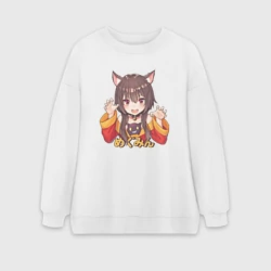 Женский свитшот oversize без начеса хлопок Megu nyan