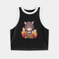 Женская укороченная майка-топ хлопок Megu nyan