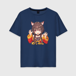 Женская футболка хлопок Oversize Megu nyan