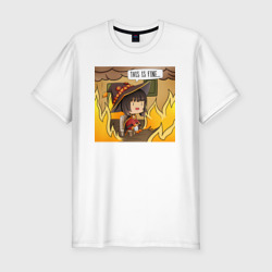 Мужская футболка хлопок Slim This is fine Megumin