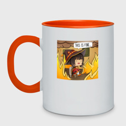 Кружка двухцветная This is fine Megumin