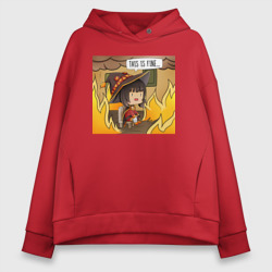 Женское худи Oversize хлопок This is fine Megumin