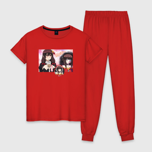 Женская пижама хлопок Slurp Konosuba, цвет красный