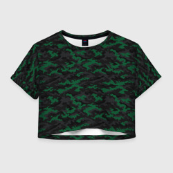 Женская футболка Crop-top 3D Точечный камуфляжный узор Spot camouflage pattern