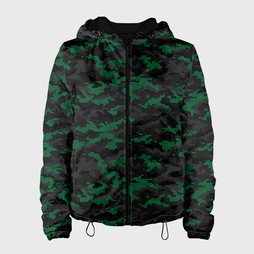 Женская куртка 3D Точечный камуфляжный узор Spot camouflage pattern, цвет черный