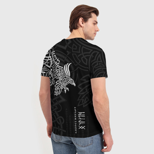 Мужская футболка 3D Вороны Одина : Хугин и Мунин, цвет 3D печать - фото 4